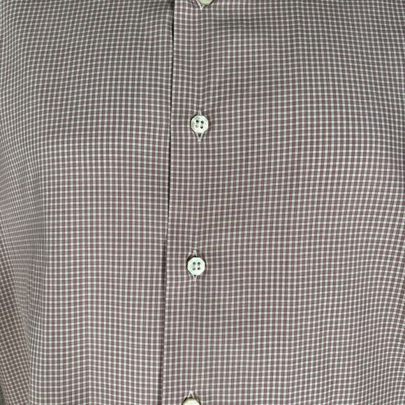 Stefano Ricci Dress Shirt Men’s Size 17/43 White Red Check Cotton Button Up - Picture 9 of 16